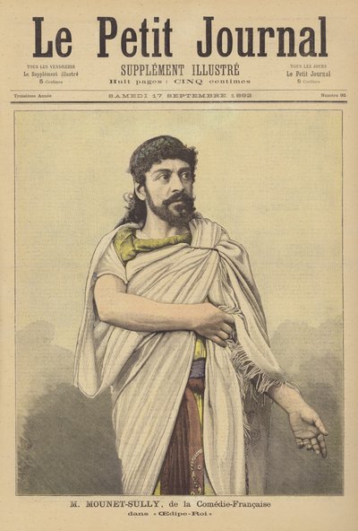 Mounet-Sully, Franse acteur van de Comédie-Française, in Oedipus Rex door French School